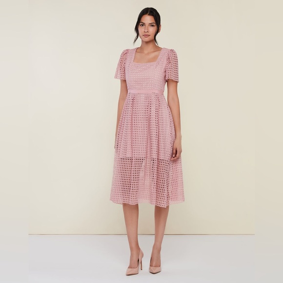 Rachel Parcell Lace Midi Dress with Ruffle - NWT